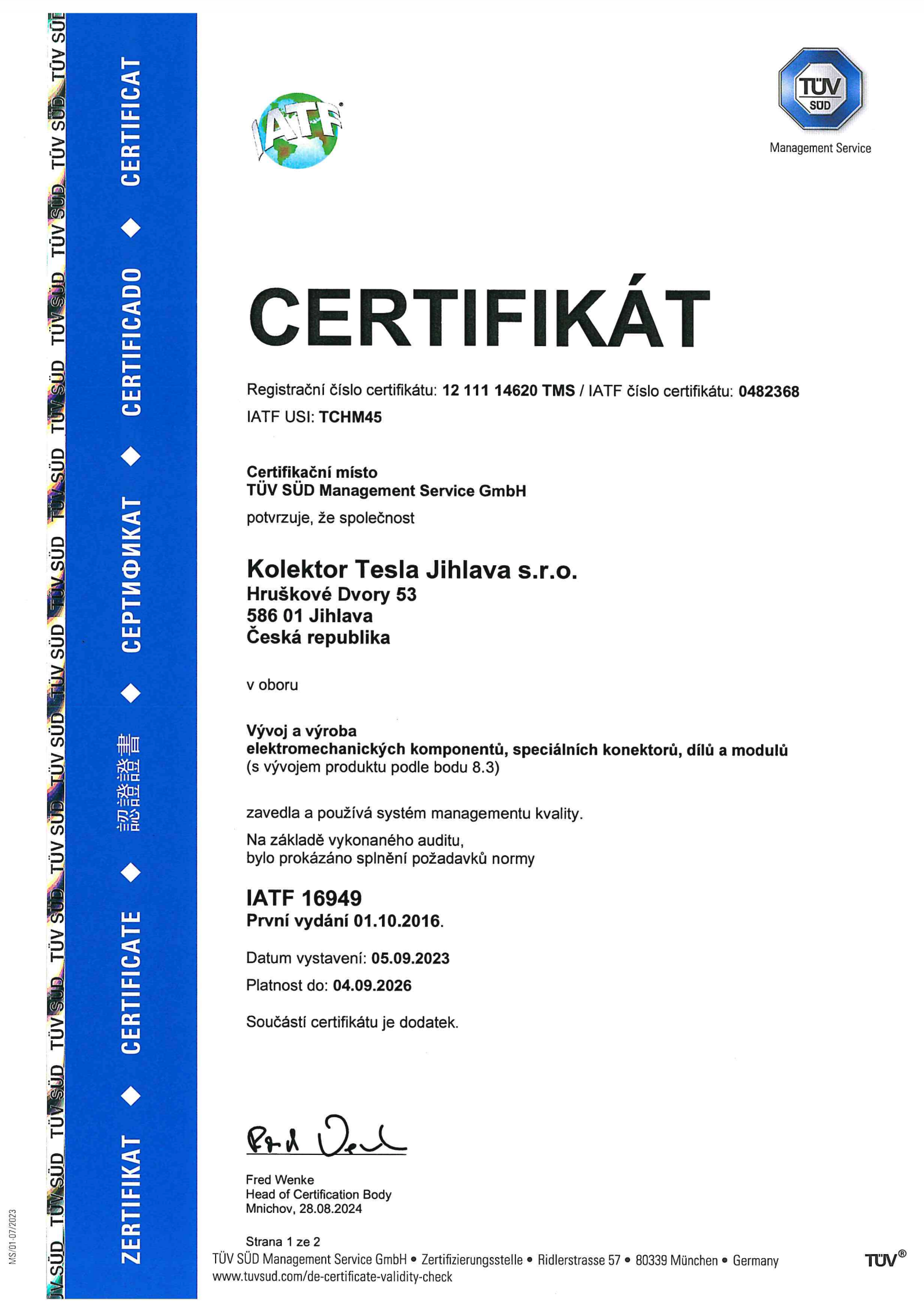 certifikát